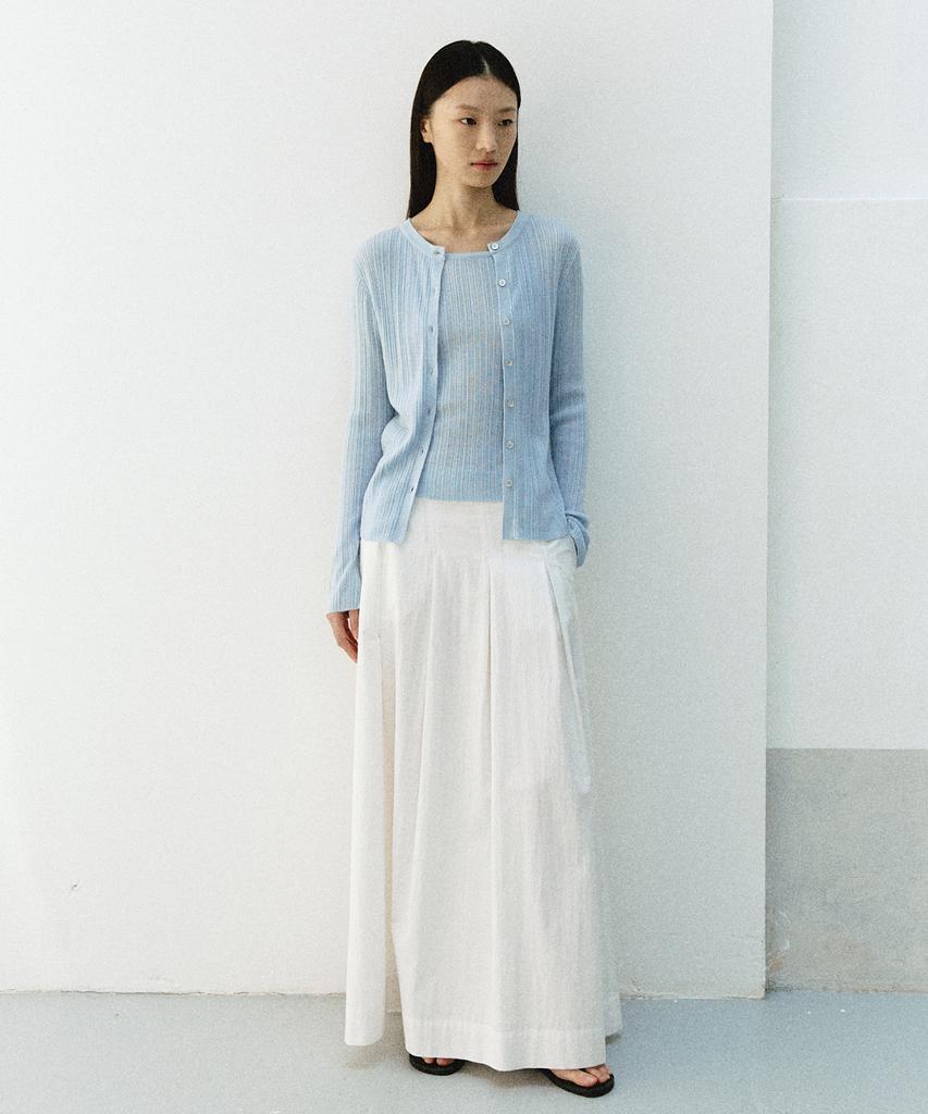 Artid Pleated Long Skirt_White
