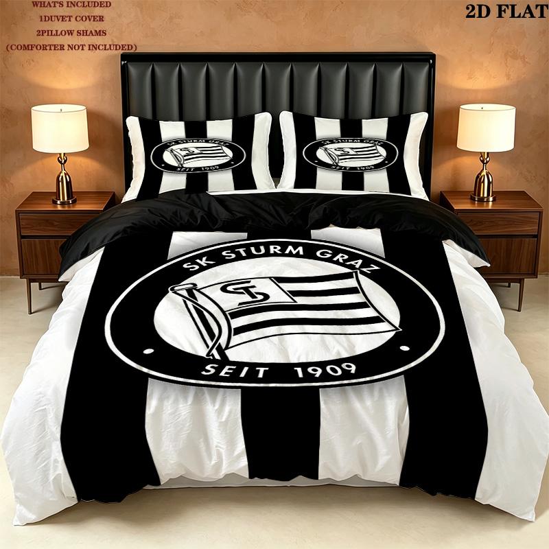 Sk Sturm Graz Pattern Bedding Quilt Set Quilt Cover Pillowcase Home Birthday Gift(1 * duvet cover + 2 * pillowcase, without core)