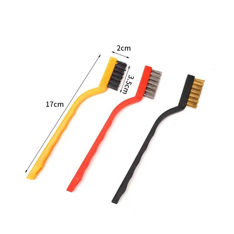 3Pcs Stainless Steel 7 Inches Brush Brass Cleaning Brush Polishing Rust Remover Metal Wire Burring Cleaning Tool Family Regular Set