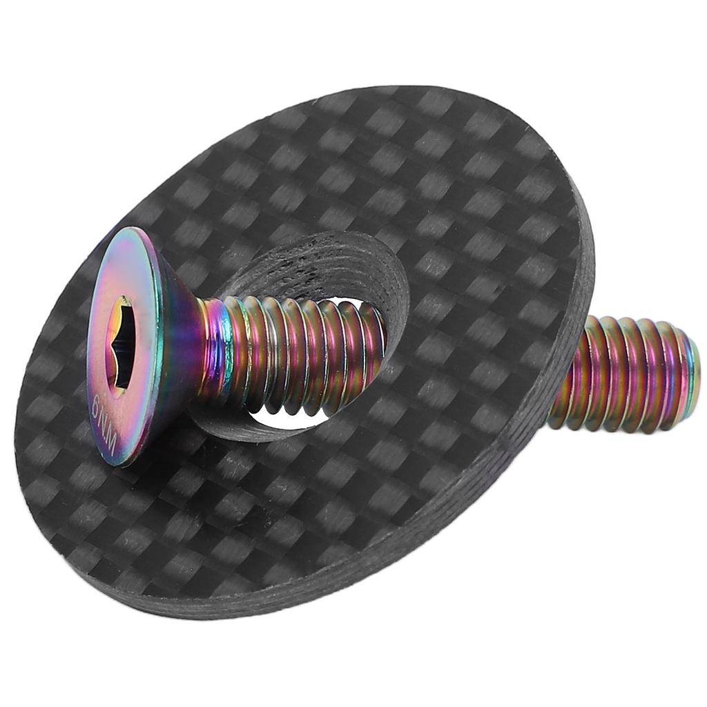 Bicycle Carbon Fiber Headset Top Cap Headset Cap Cover with Titanium Alloy Screw for Mountain Road