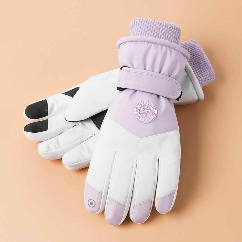 Ski Gloves for Men and Women Outdoor Cycling Waterproof and Non Slip Touch Screen Plus Velvet Thickened Autumn and Winter Warm Gloves