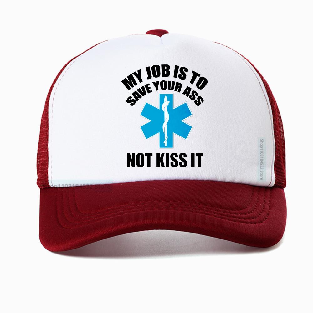 Paramedic Emergency hat My Job Is To Save Your Ass Not Kiss It cap summer Breathable baseball caps casual mesh trucker hat