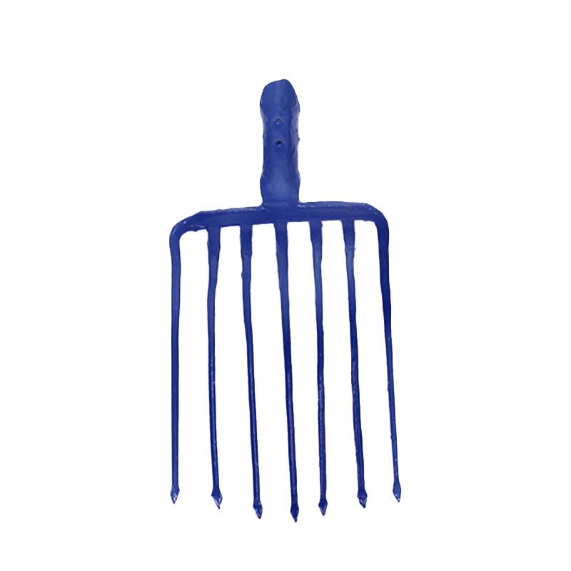 

Industrial Steel Nine-Tooth Fork: Agricultural Tool with Solid Wood Handle