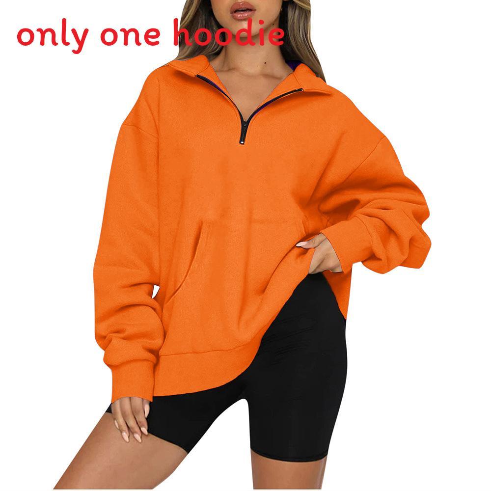 Womens Solid Color Sweatshirt With Pockets And Long Sleeves For Casual Wear