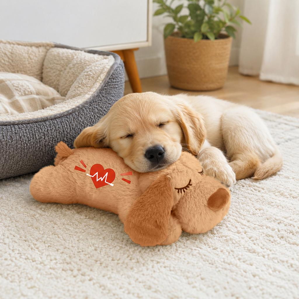 Peluche Calmante per Animali con Simulazione del Battito Cardiaco - Morbido Giocattolo Confortevole per Cani e Gatti
