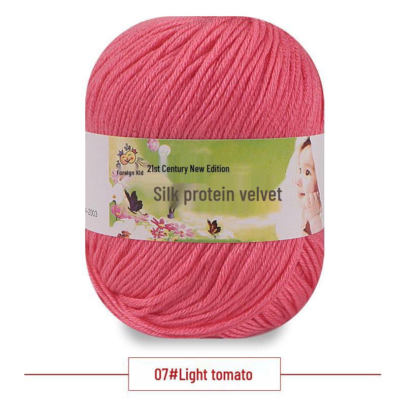 

Silk Protein Baby Milk Cotton Yarn for Infant Sweaters, Hats, Shoes, Doll Crochet, and DIY Knitting Projects
