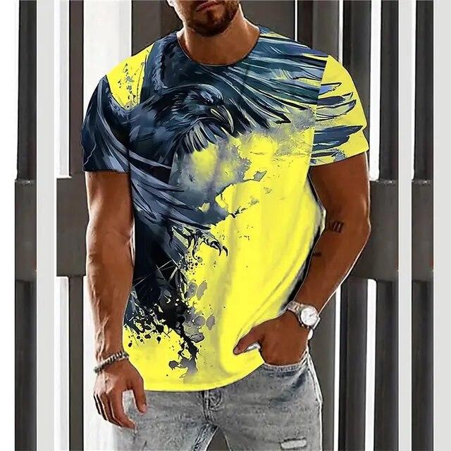 Animal Men's T-Shirt 3d Wolf Print Men's Tops Casual Short-Sleeved Simple T-Shirt Summer O-Neck T-Shirt Men's Oversized Clothing