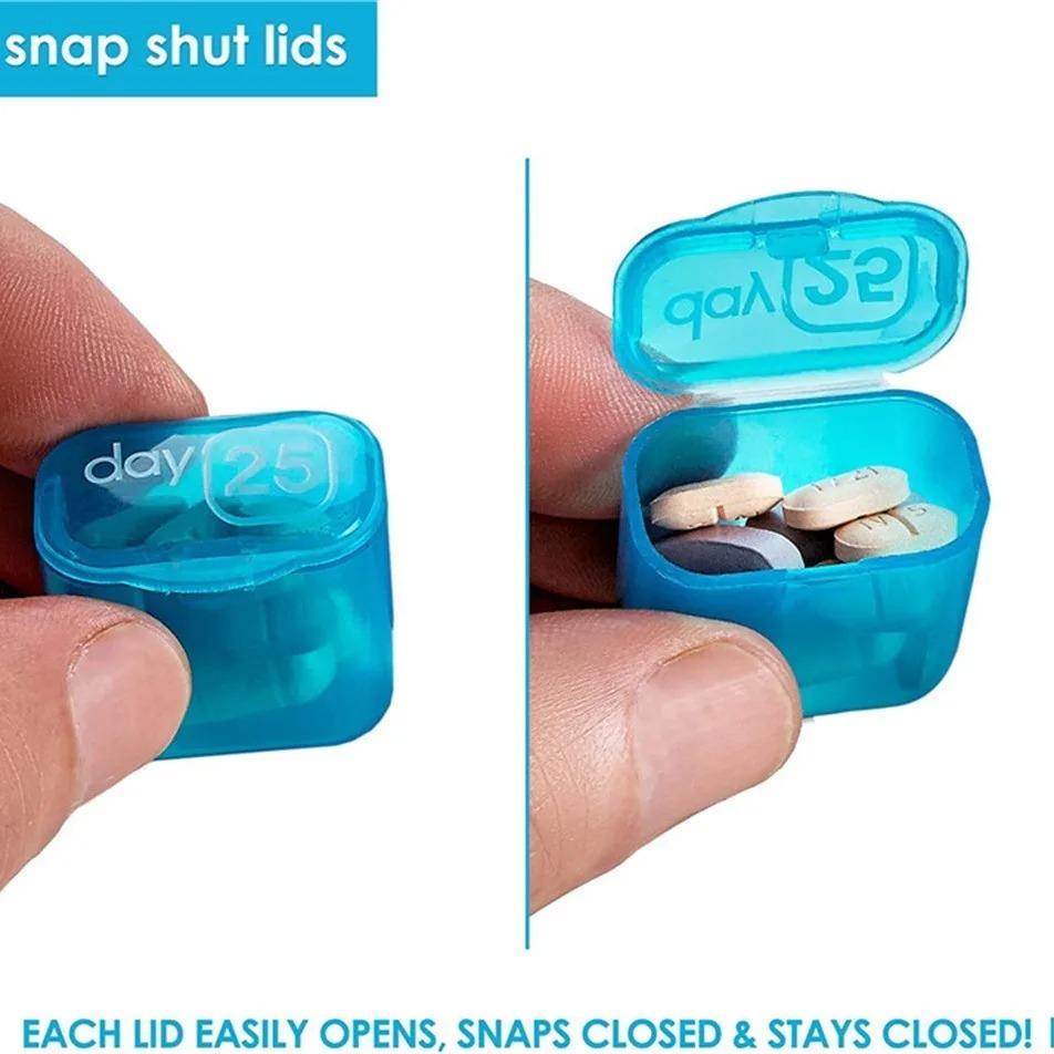 1pc Plastic Multi-compartment Pill Box Keyboard Type 31 Compartments Independent Storage Large Pill Storage Pods With Date