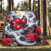 1pc Butterfly Roses Outdoor Blanket - Lightweight Flannel Throw For Travel, Camping, Gifts For Family Or Friends yy251114255