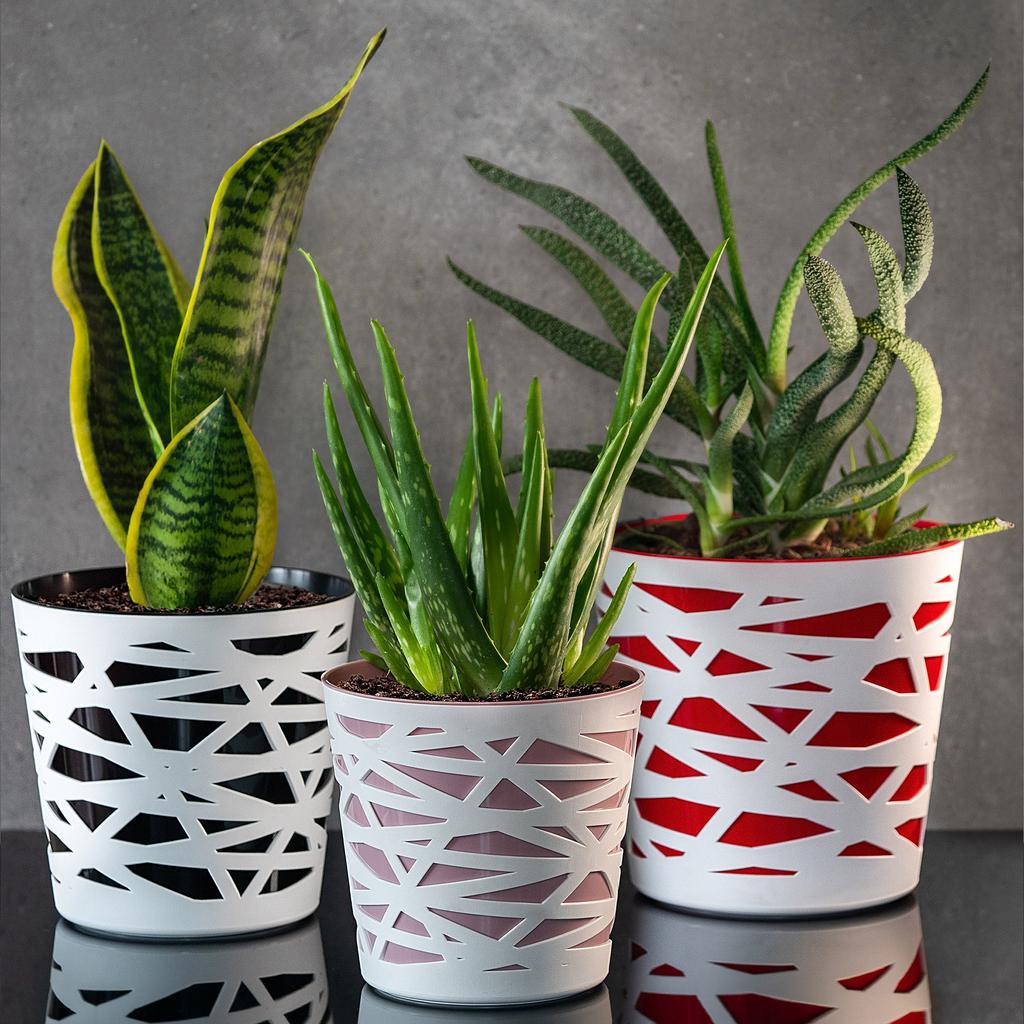 KADAX Maceta Jardinera Cubremaceta Plástico Inserto Flores Plantas 13cm Melocotón