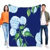 Floral Hydrangea Print Large Soft Blanket Cozy Throw for Home Sofa Bed, Lightweight Decorative Bedding, Perfect for Birthday Gif