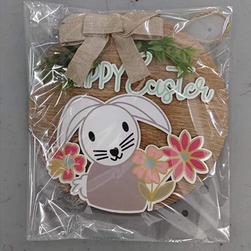 2024 Easter Wooden Sign Easter Bunny Decorative Hanging Outdoor Patio Door Hanging