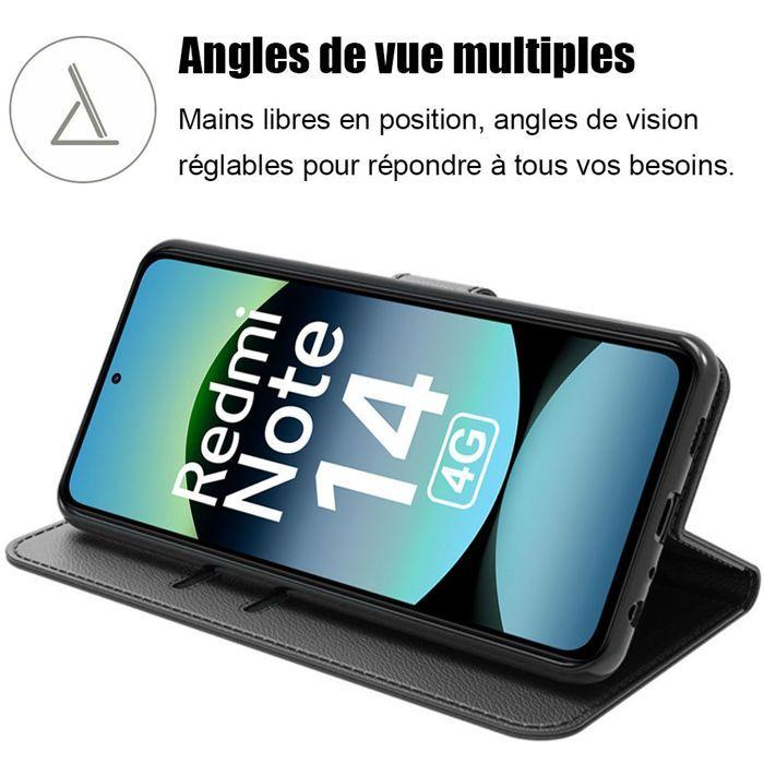 Case for Xiaomi Redmi Note 14 4G (not for 5G) Shockproof Anti-Scratch Synthetic Leather - Black