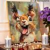 DIY Pearl Painting Canvas Cute Squirrel Pattern 3D Bead Art Kit Relaxing Handmade Craft for Home Wall Room Decoration Birthday Gift Unique Hobby