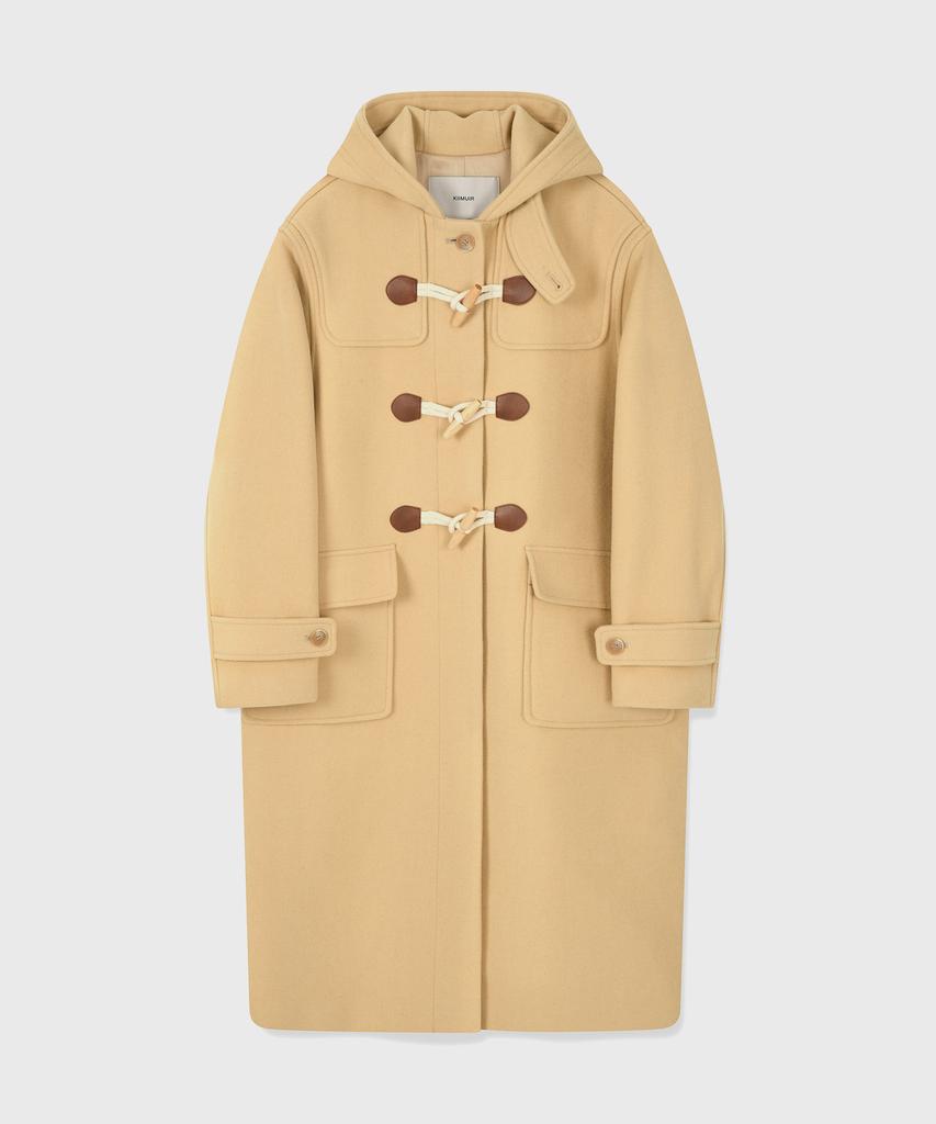 Kiimuir [Wool 80] (Women'S) Wool Semi-Overfit Hooded Duffle Coat_Light Yellow