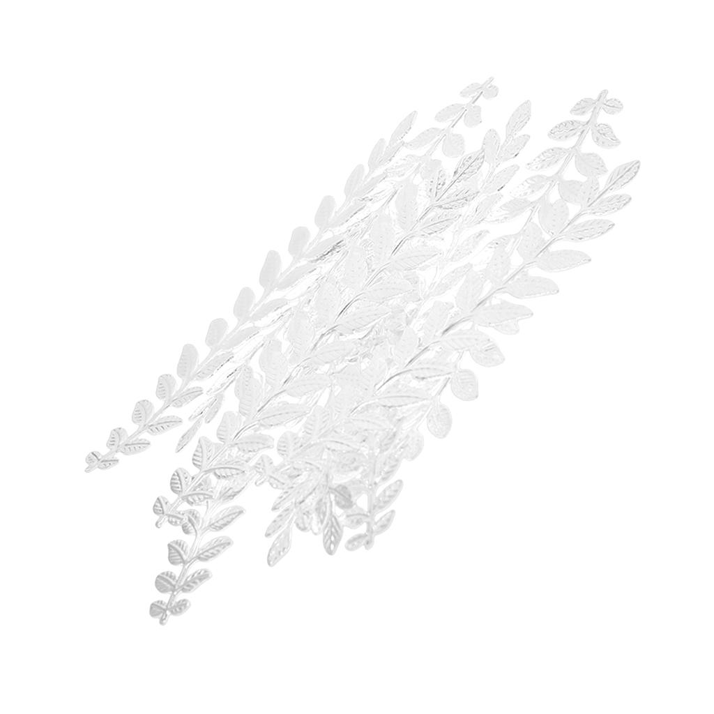 20 peças em formato de ramo de folha longa joias fazendo descobertas 120 mm prata/dourado
