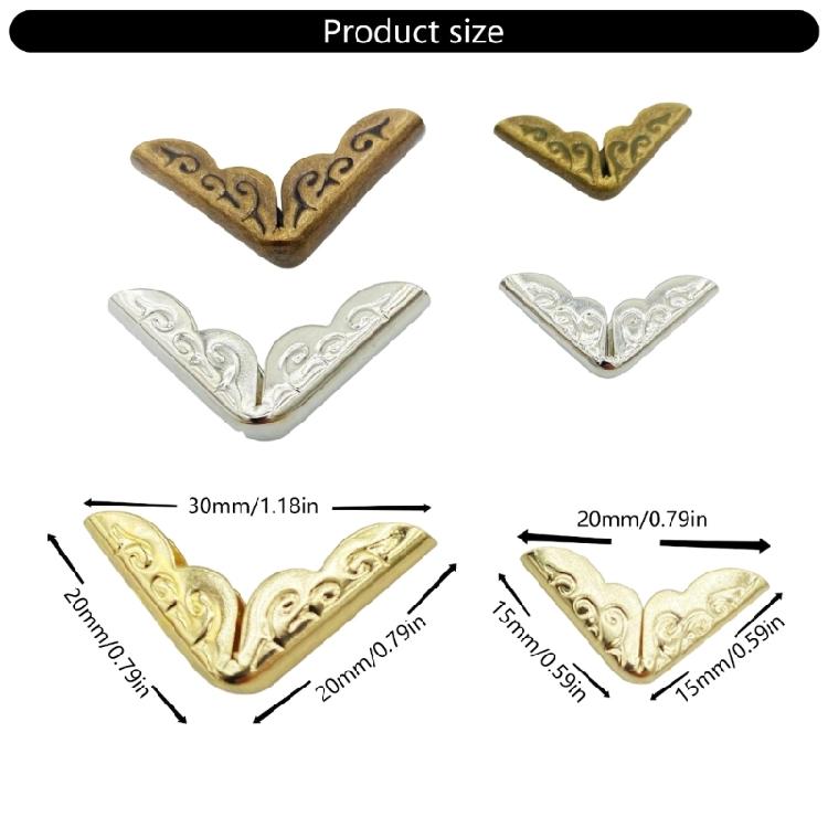 100 ks rohů pro album Starožitné chrániče rohů alba Pro svatební fotoalba Deníky Scrapbooky