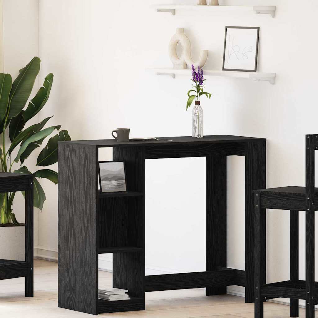 Bar Table 124 x 46 x 103.5 cm Engineered Wood Black Oak Effect