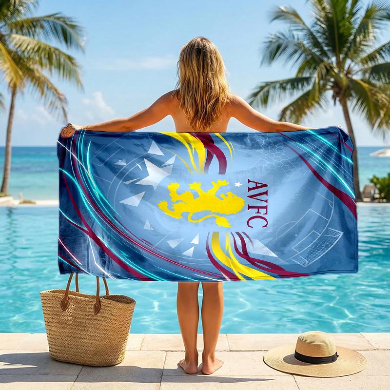 Asciugamano da Spiaggia Aston Villa Football in Morbida Microfibra Asciugatura Rapida Assorbente per Spiaggia Piscina Viaggio