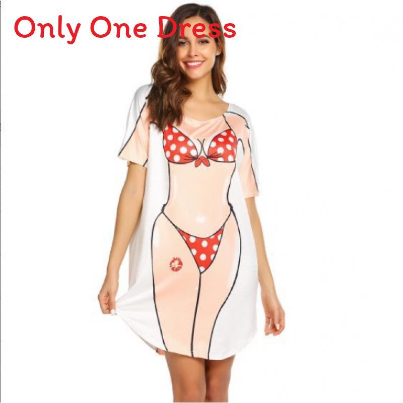 T-shirt Grafica con Fantasia Bikini per Donna Estate Spiaggia Casual Vestibilità Larga Top