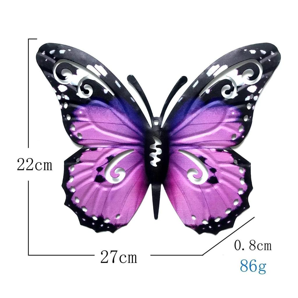 Metal Butterfly Wall Decor 7 Colors Butterflies Sculpture Iron Indoor Outdoor Hanging Wall Art For Garden Yard Fence Home Gift