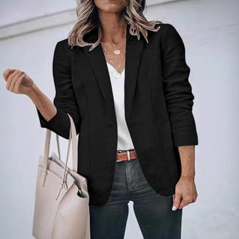 Women S Solid Color Casual Long Sleeve Blazer Coat
