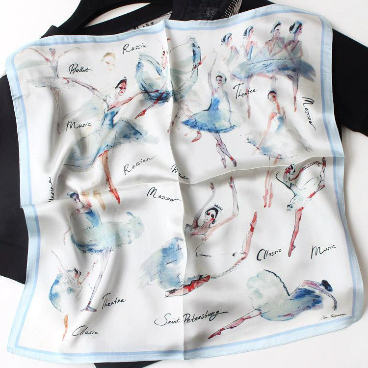 Neuer 100% Naturseide Schal Halstuch Foulard Damen Bandana Schals Frauen Hijab Schal Wickeltuch Quadratisches Kopftuch