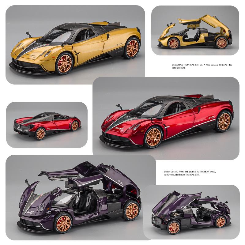 1/22 Pagani Huayra Dinastia Supercar Alloy Car Toy Car Metal Collection Model Car Sound and Light Toys for Children