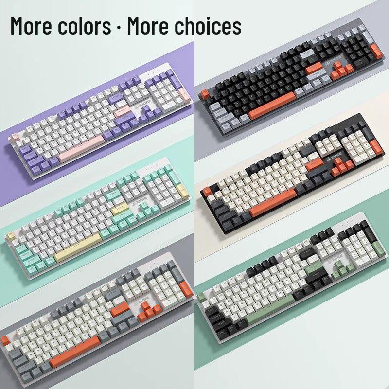 K99 Mechanical Gaming Keyboard, Hot-Swappable, Wired, Blue Switch, 104 Keys, for Laptop and Office e-Sports.