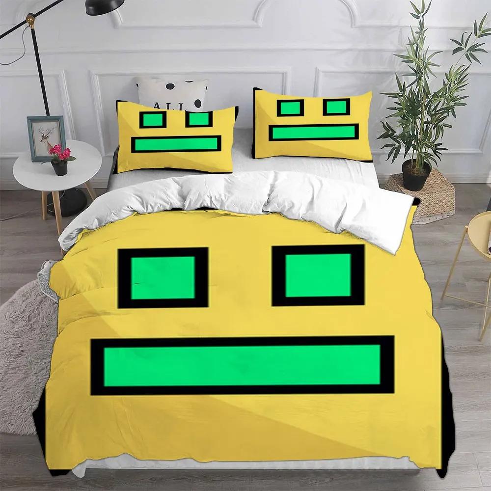 Comforter Geometry Dash Bedding Sets Comforter Quilt Bed Pillow Case 2-3 Pieces Sets Kids Adult Size