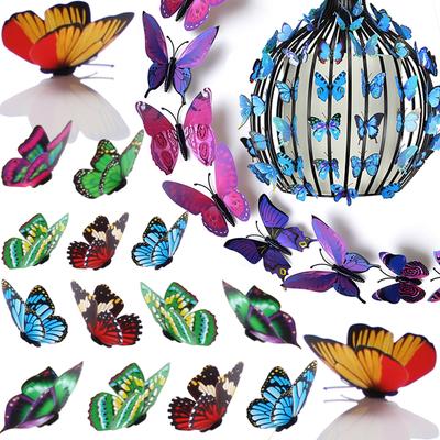 24/48 Stück Schmetterling Magnet Kühlschrankaufkleber Simulation Wand Haus Wohnzimmer Küche Dekoration DIY Magnet Zubehör XJM