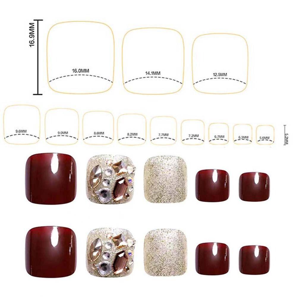 Luxury  False Toenails Rhinestone Fake Toenails Full Cover False Nails Short Nails Patch