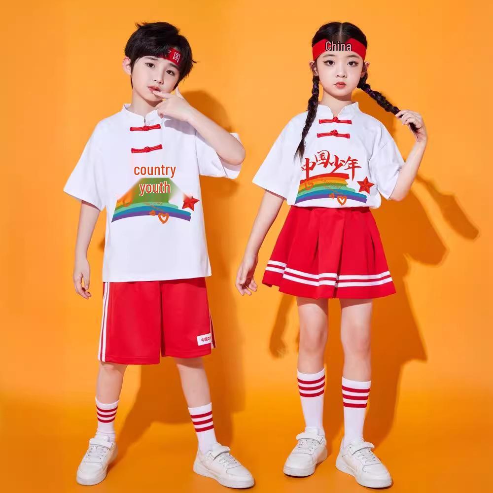 Children's Chinese-Style Cheerleading Costume for Kindergarten and Primary School Performances