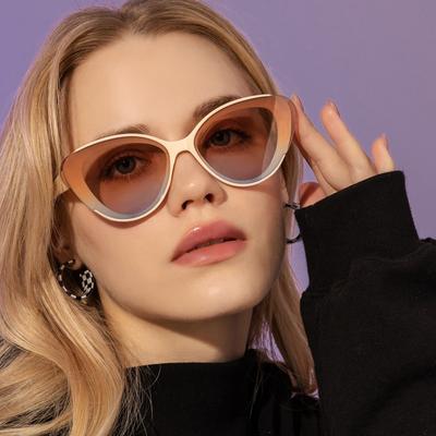 Nepolarizované Dámské sluneční brýle kočičí oko Vintage čočky Rám Retro sluneční brýle Ochranné brýle Sluneční brýle pro ženy