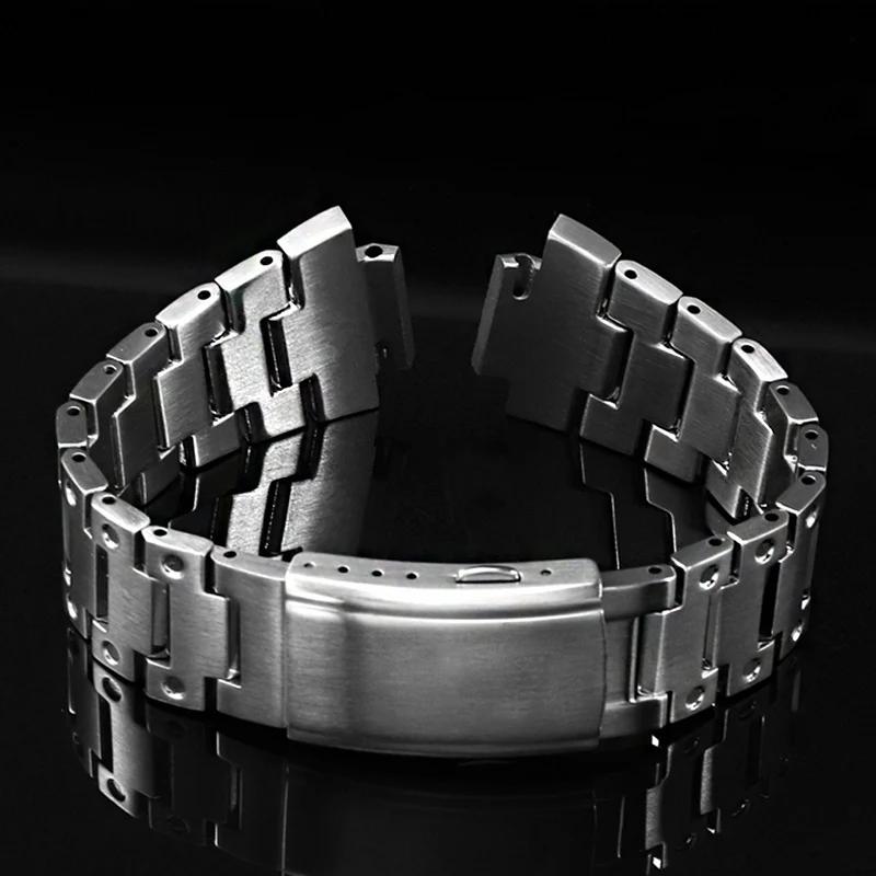 Stainless Steel Watchband for Casio Gshock GW-M5610 DW5600 GW-5000 G-5600  GM5600 Watch Strap Solid Steel Men Bracelet 16mm