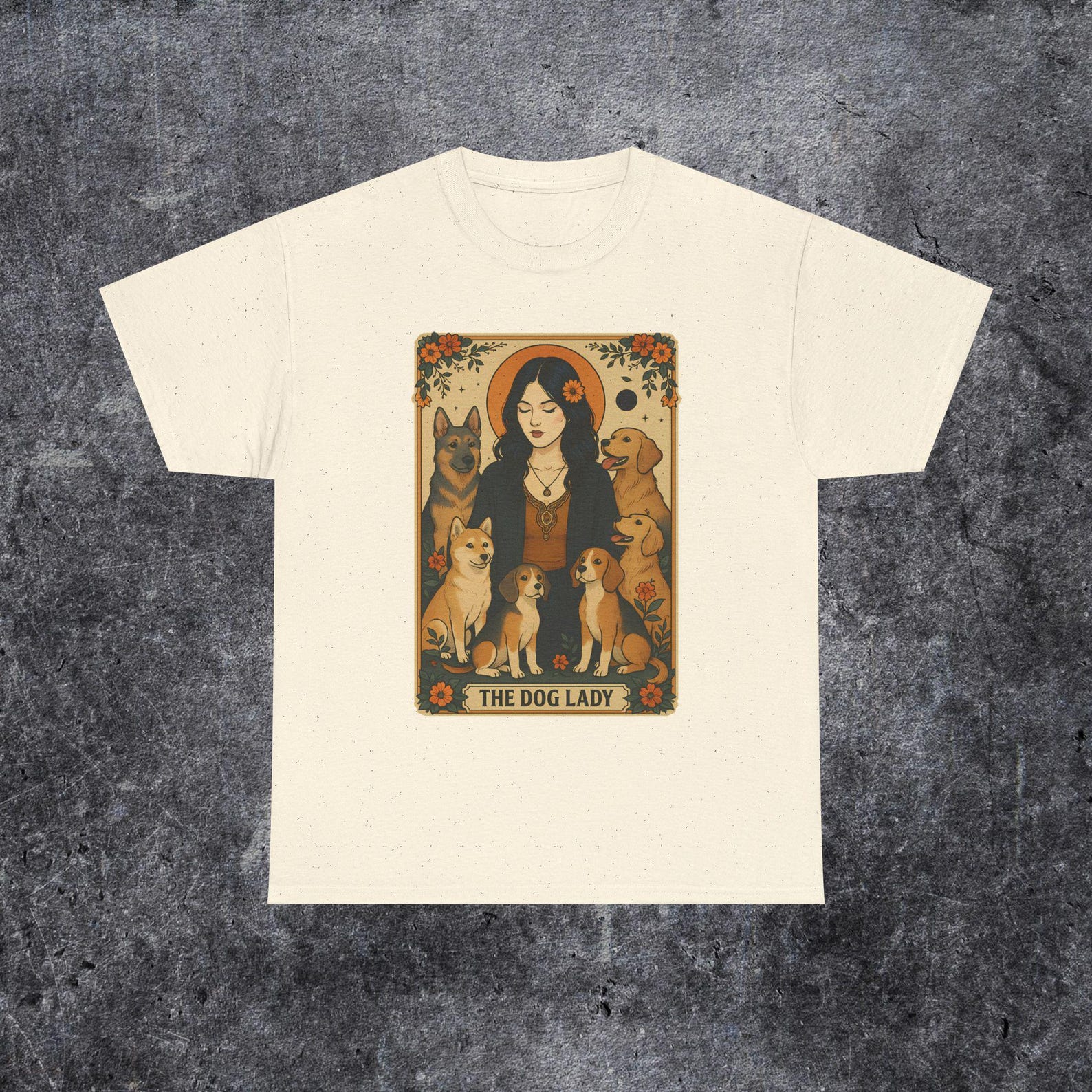 Dog Lady Tarot Card Unisex Tee, Funny Dog Lovers Gift Shirt, Mom Tarot Lover Gift, Dog Mom Shirt, Dog Lover Tarot Card Tee, Gift for Dog S