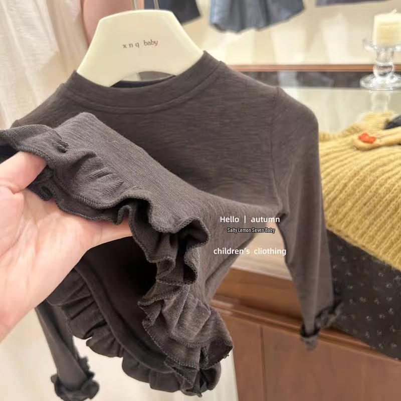 2025 Autumn Korean Girls' Fashion: Knitted Vest, Base Shirt & Pants Three-Piece Set