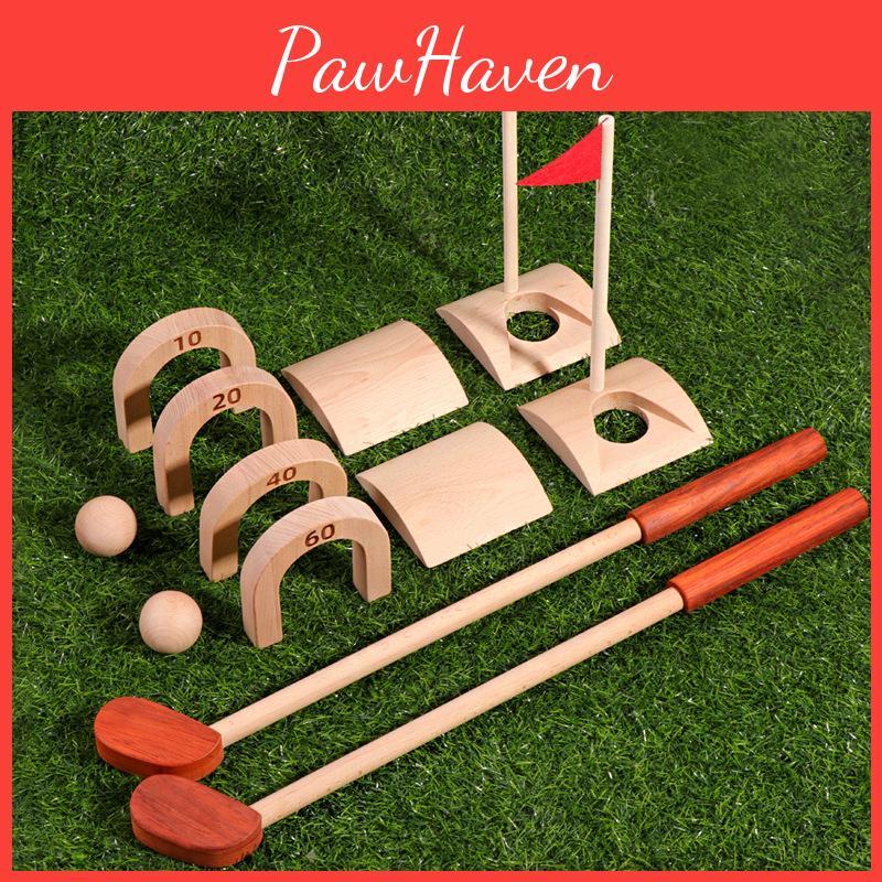 Toy Golf Wooden Set Indoor Sports Equipment For Kids Activity Parentchild