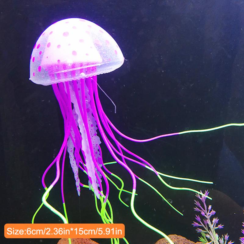 Fish Tank Decorations Artificial Glowing Moon Jellyfish  Fish Tank Ornaments
