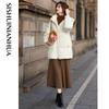Sishui Nianhua Women's Elegant Mid-Length Down Jacket L22013Y1