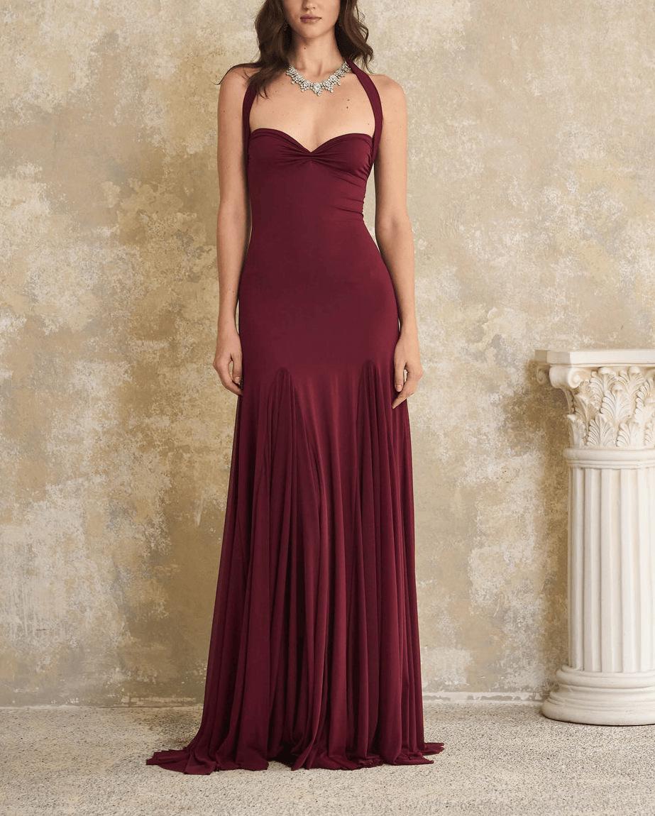 

European and American Women s Halterneck Backless Floor-Length Elegant Dress M