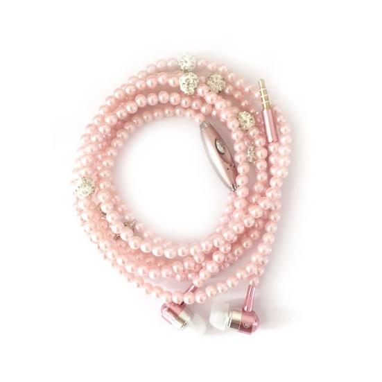 

Женская гарнитура с ожерельем из искусственного жемчуга, универсальная проводная стереогарнитура с наушниками