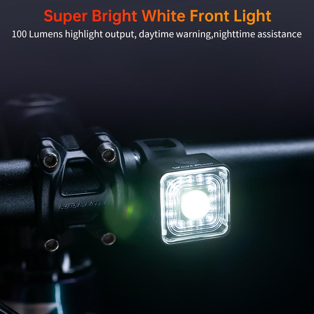 Bicycle Smart Brake Sensing Light Front Rear Sets IP66 Waterproof USB MTB Road Bike Taillight Night Cycling Safety 100/120LM 7