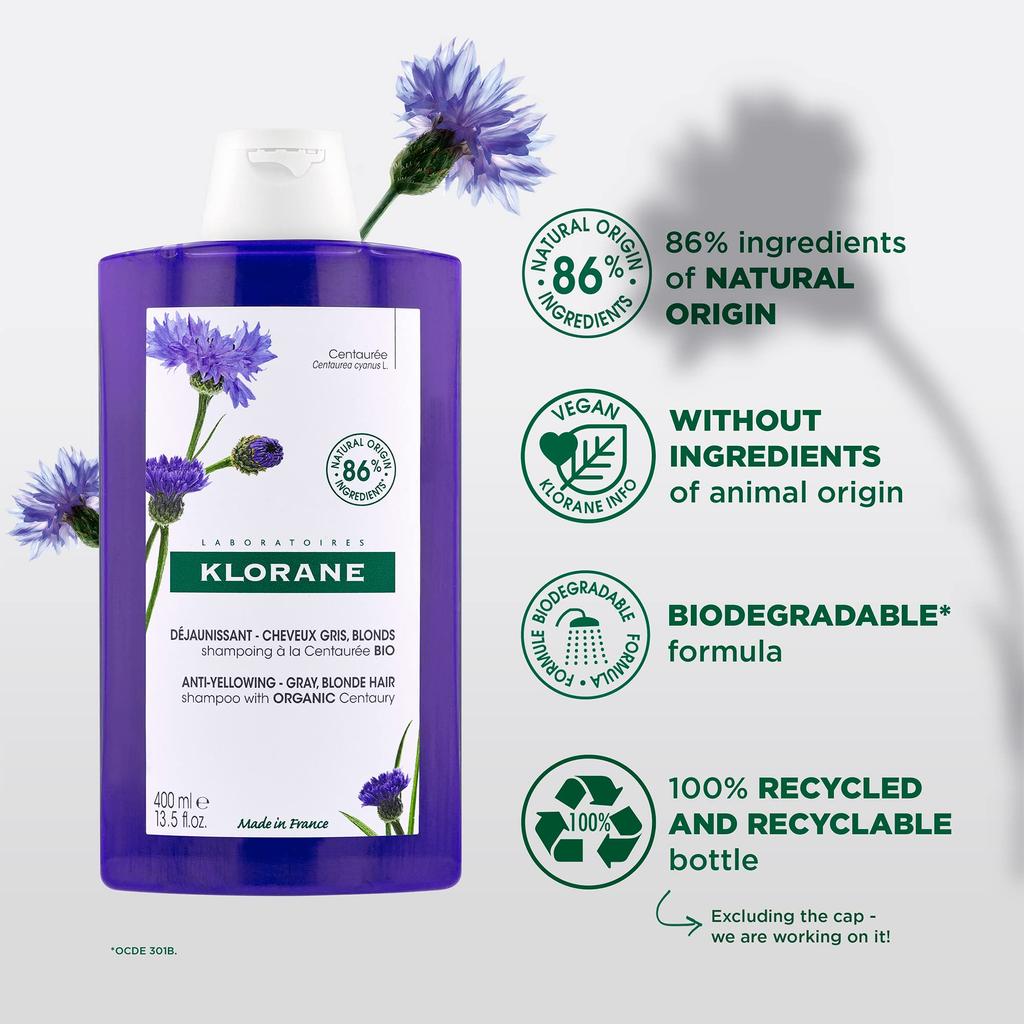 Szampon przeciwżółknący A LA CENTAUREA BIO do włosów siwych i blond 200 ml