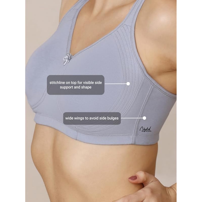 NYKD by Nykaa Encircled with Love Cotton Shape & Support Non Padded Non Wired NYB169 M Blue (38C)