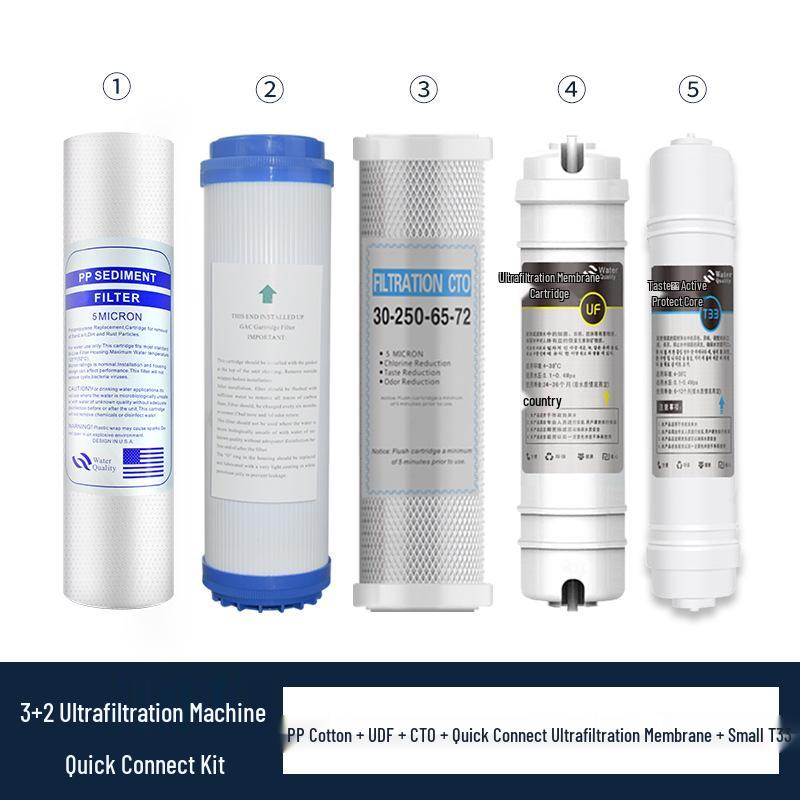 10-Inch Universal Water Purifier Filter: 3-Stage & 5-Stage Cartridge with PP Cotton, RO Membrane, Activated Carbon for Household Drinking Fountains