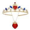 Princess Crown Birthday Wedding Crystal Luxury Crown Bridal Crown Crystal Love Red Hair Crown Necklace Set