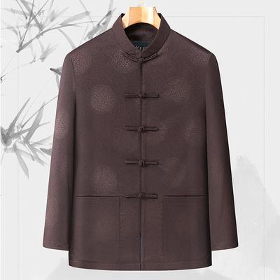 Kurtka męska z długim rękawem na jesień i zimę, casualowa, dla taty w średnim i starszym wieku, w stylu retro Tang, w stylu chińskim