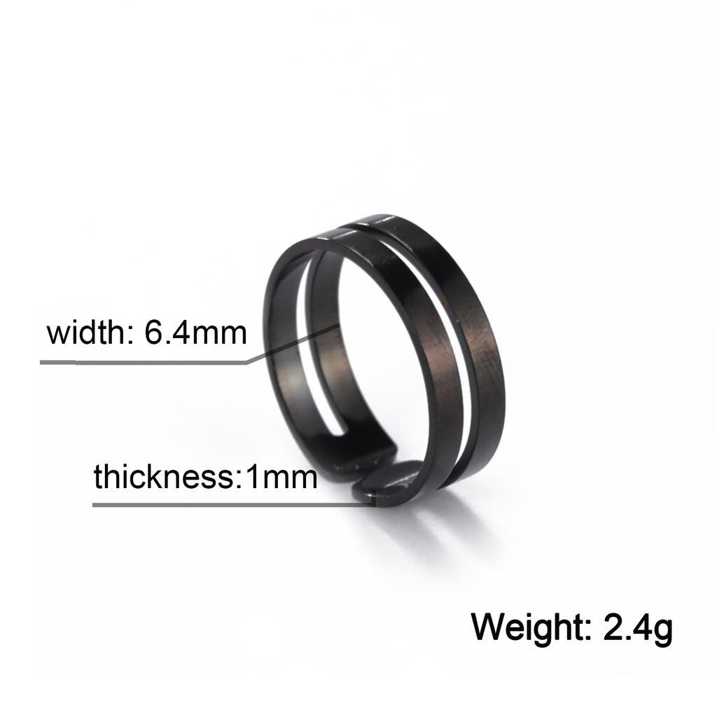My Shape Geometric Black Rings for Men Women Stainless Steel Wide Cuff Ring Couple Dating  Jewelry anillos mujer bague