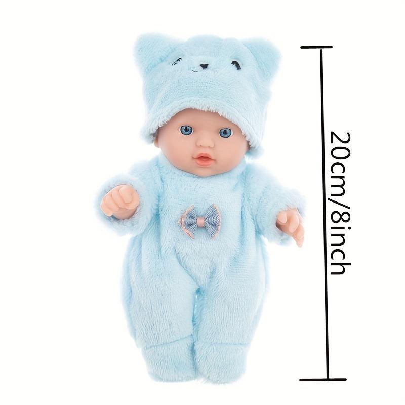 Lifelike Reborn Baby Dolls Realistic Cute Smile Newborn Baby Doll Toy with Plush Cloth Bear Hats for Kid Boys Girls Pink & Blue